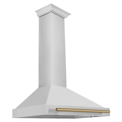 ZLINE 36 in. Autograph Edition Convertible Stainless Steel Range Hood with Stainless Steel Shell and Champagne Bronze Accents (KB4STZ-36-CB)