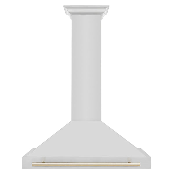 ZLINE 36 in. Autograph Edition Convertible Stainless Steel Range Hood with Stainless Steel Shell and Polished Gold Accents (KB4STZ-36-G)