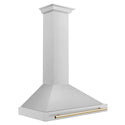 ZLINE 36 in. Autograph Edition Convertible Stainless Steel Range Hood with Stainless Steel Shell and Polished Gold Accents (KB4STZ-36-G)