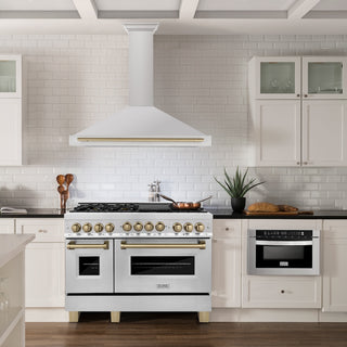 ZLINE 48 in. Autograph Edition Convertible Stainless Steel Range Hood with Stainless Steel Shell and Champagne Bronze Accents (KB4STZ-48-CB)