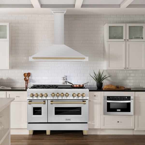 ZLINE 48 in. Autograph Edition Convertible Stainless Steel Range Hood with Stainless Steel Shell and Champagne Bronze Accents (KB4STZ-48-CB)