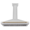 ZLINE Autograph Edition 48 in. Convertible Satin Stainless Steel Wall Mount Range Hood with Champagne Bronze Handle (KB4SNZ-48-CB)