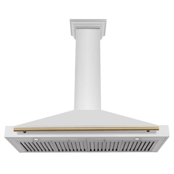 ZLINE 48 in. Autograph Edition Convertible Stainless Steel Range Hood with Stainless Steel Shell and Champagne Bronze Accents (KB4STZ-48-CB)