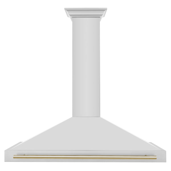 ZLINE 48 in. Autograph Edition Convertible Stainless Steel Range Hood with Stainless Steel Shell and Polished Gold Accents (KB4STZ-48-G)