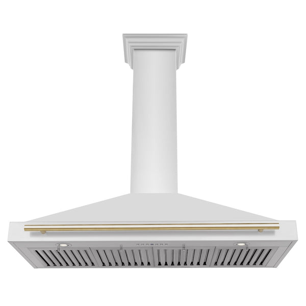 ZLINE 48 in. Autograph Edition Convertible Stainless Steel Range Hood with Stainless Steel Shell and Polished Gold Accents (KB4STZ-48-G)
