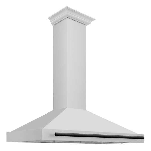 ZLINE 48 in. Autograph Edition Convertible Stainless Steel Range Hood with Stainless Steel Shell and Matte Black Accents (KB4STZ-48-MB)