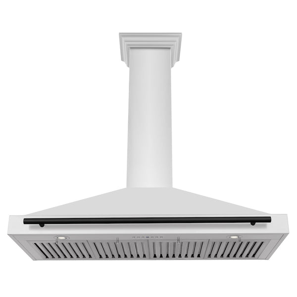 ZLINE 48 in. Autograph Edition Convertible Stainless Steel Range Hood with Stainless Steel Shell and Matte Black Accents (KB4STZ-48-MB)