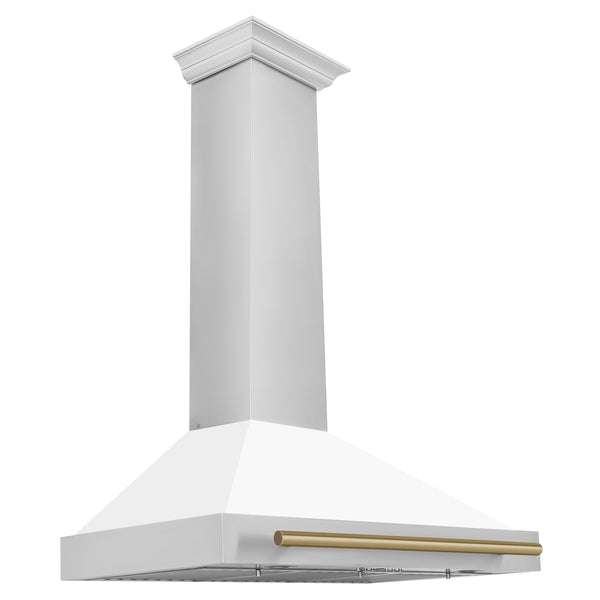 ZLINE 36 in. Autograph Edition Convertible Stainless Steel Range Hood with White Matte Shell (KB4STZ-WM36)