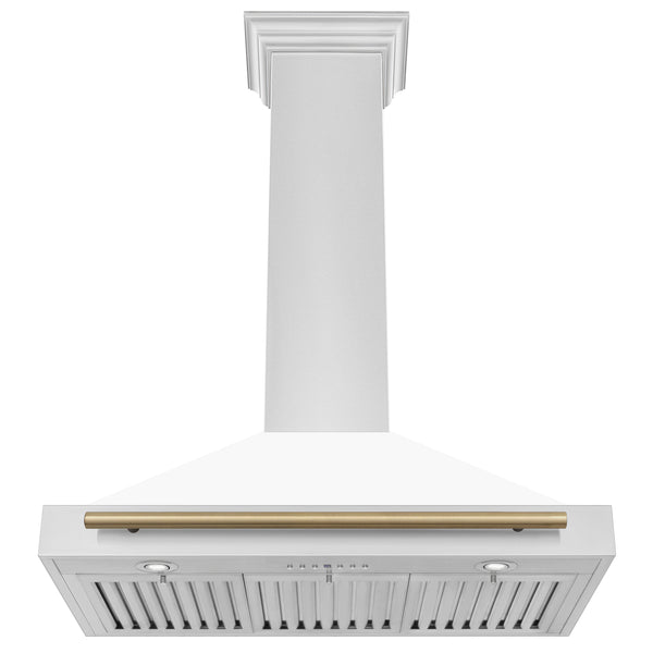 ZLINE 36 in. Autograph Edition Convertible Stainless Steel Range Hood with White Matte Shell (KB4STZ-WM36)