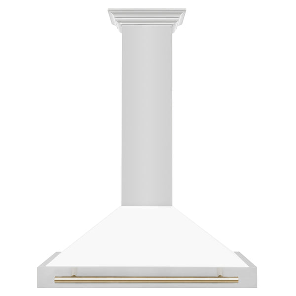 ZLINE 36 in. Autograph Edition Convertible Stainless Steel Range Hood with White Matte Shell (KB4STZ-WM36)