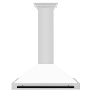 Buy matte-black-accents ZLINE 36 in. Autograph Edition Convertible Stainless Steel Range Hood with White Matte Shell (KB4STZ-WM36)