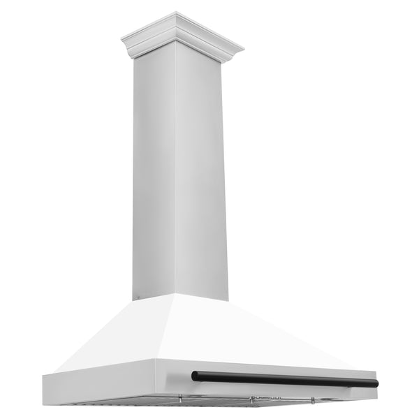 ZLINE 36 in. Autograph Edition Convertible Stainless Steel Range Hood with White Matte Shell (KB4STZ-WM36)