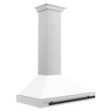ZLINE 36 in.Autograph Edition Convertible Stainless Steel Range Hood with White Matte Shell and Matte Black Accents (KB4STZ-WM36-MB)