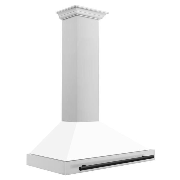 ZLINE 36 in. Autograph Edition Convertible Stainless Steel Range Hood with White Matte Shell (KB4STZ-WM36)