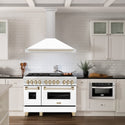 ZLINE 48 in. Autograph Edition Convertible Stainless Steel Range Hood with White Matte Shell and Polished Gold Accents (KB4STZ-WM48-G)