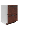 ZLINE 24 in. Touchstone 168 Can Outdoor-Rated Dual Refrigerator Drawer with Hand Hammered Copper Doors (RDSO-HH-24)