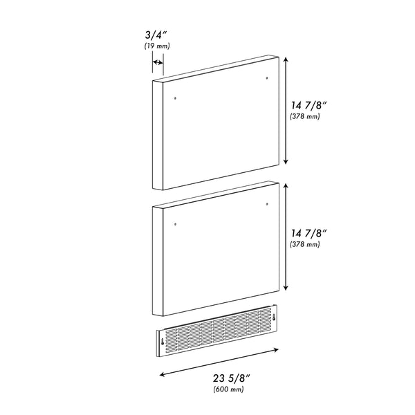ZLINE 24 In. Touchstone Refrigerator Drawer Panels in Black Matte (RDPO-BLM-24)