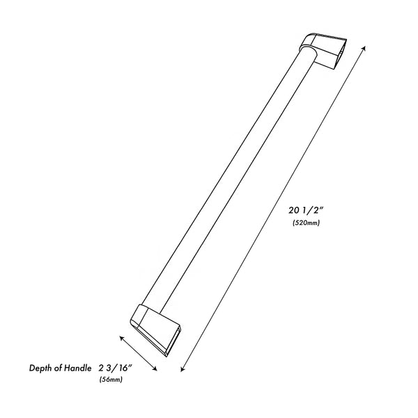 ZLINE Touchstone Refrigerator Drawer Helix Handles (Set of 2) in Black Stainless Steel (RDHOZ-24-K-BS)