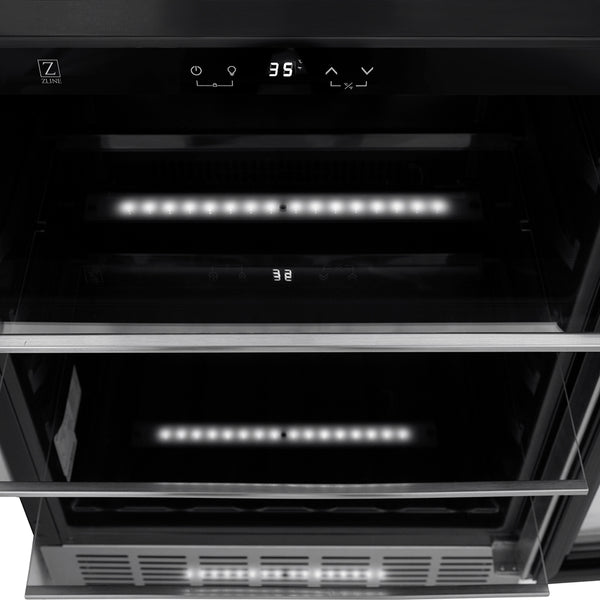 ZLINE 24 in. Monument 154 Can Beverage Fridge in Stainless Steel, Open Box-Great Condition