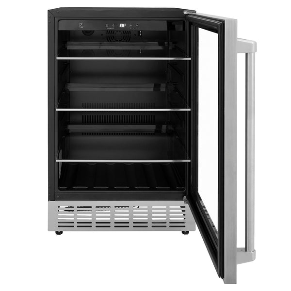 ZLINE 24 in. Monument 154 Can Beverage Fridge in Stainless Steel, Open Box-Great Condition