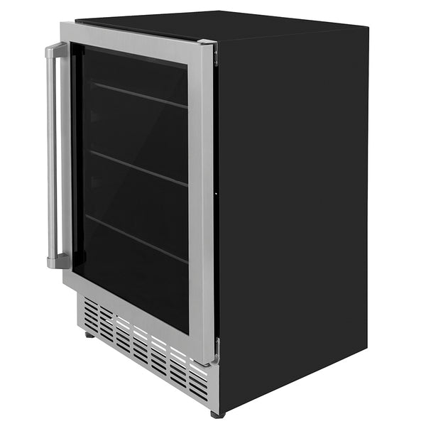 ZLINE 24 in. Monument 154 Can Beverage Fridge in Stainless Steel, Open Box-Great Condition