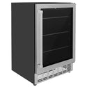 ZLINE 24 in. Monument 154 Can Beverage Fridge in Stainless Steel, Open Box-Great Condition