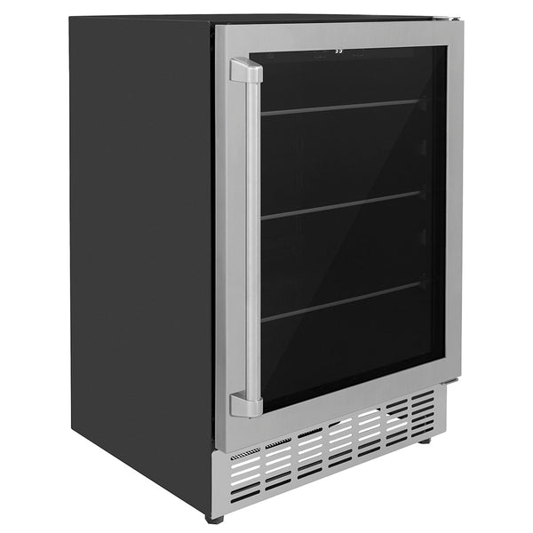 ZLINE 24 in. Monument 154 Can Beverage Fridge in Stainless Steel, Open Box-Great Condition