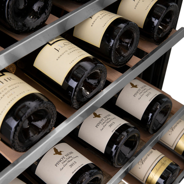 ZLINE 24 in. Monument Dual Zone 44 Bottle Wine Cooler with Wood Shelves in Stainless Steel, Open Box-Great Condition