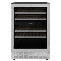 ZLINE 24 in. Monument Dual Zone 44 Bottle Wine Cooler with Wood Shelves in Stainless Steel, Open Box-Good Condition