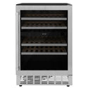 ZLINE 24 in. Monument Dual Zone 44 Bottle Wine Cooler with Wood Shelves in Stainless Steel, Open Box-Great Condition