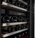 ZLINE 24" Autograph Edition Dual Zone 44-Bottle Wine Cooler in Stainless Steel with Wood Shelf and Champagne Bronze Accents (RWVZ-UD-24-CB)