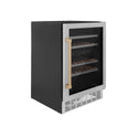 ZLINE Autograph Edition 24 in. Monument Dual Zone 44 Bottle Wine Cooler in Stainless Steel with Champagne Bronze Accents (RWVZ-UD-24-CB)