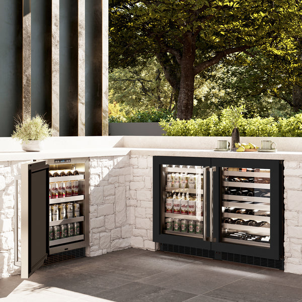 ZLINE 24 in. Touchstone Dual Zone 44 Bottle Wine Cooler With Black Matte Glass Door (RWDO-BLM-24)