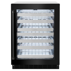 ZLINE 24 in. Touchstone Dual Zone 44 Bottle Wine Cooler With Black Stainless Steel Glass Door (RWDO-BS-24)