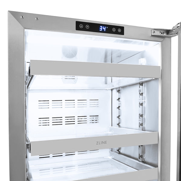 ZLINE 24 in. Touchstone 151 Can Beverage Fridge with Panel Ready Glass Door, Open Box-Great Condition