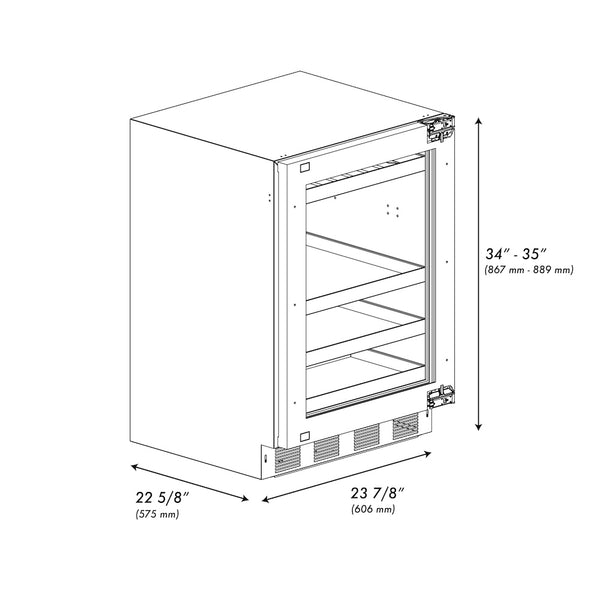 ZLINE 24 in. Touchstone 151 Can Beverage Fridge with Panel Ready Glass Door, Open Box-Great Condition