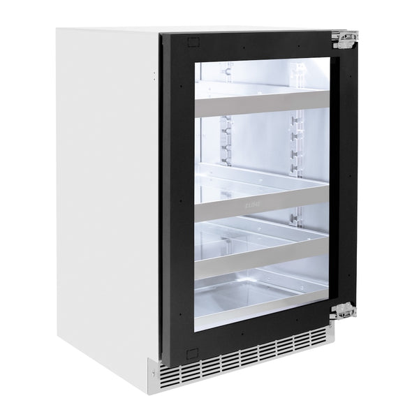 ZLINE 24 in. Touchstone 151 Can Beverage Fridge with Panel Ready Glass Door, Open Box-Great Condition