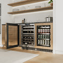 ZLINE 24 in. Touchstone Dual Zone 44 Bottle Wine Cooler with Panel Ready Glass Door, Open Box-Great Condition