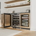 ZLINE 24 in. Touchstone 151 Can Beverage Fridge with Panel Ready Glass Door, Open Box-Good Condition