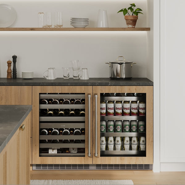ZLINE 24 in. Touchstone 151 Can Beverage Fridge with Panel Ready Glass Door, Open Box-Great Condition