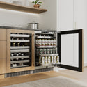 ZLINE 24 in. Touchstone 151 Can Beverage Fridge with Panel Ready Glass Door, Open Box-Great Condition