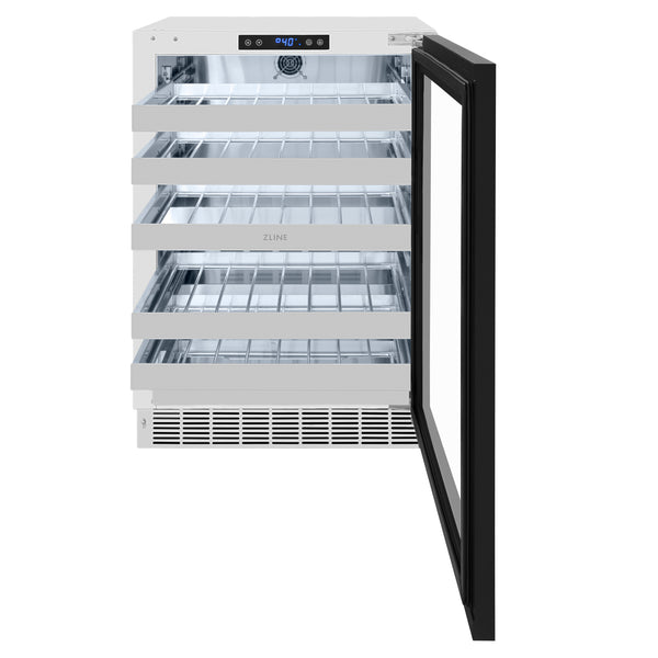 ZLINE 24 in. Touchstone Dual Zone 44 Bottle Wine Cooler with Panel Ready Glass Door, Open Box-Great Condition