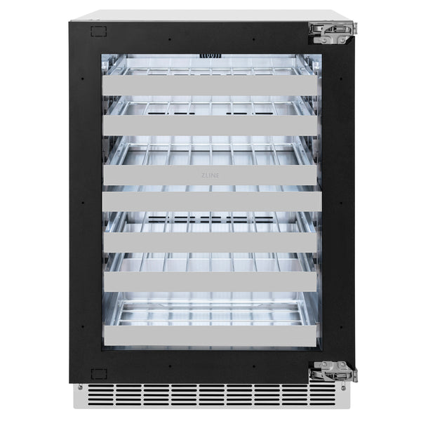 ZLINE 24 in. Touchstone Dual Zone 44 Bottle Wine Cooler with Panel Ready Glass Door, Open Box-Great Condition