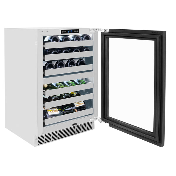 ZLINE 24 in. Touchstone Dual Zone 44 Bottle Wine Cooler with Panel Ready Glass Door, Open Box-Great Condition