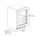ZLINE 24 in. Touchstone Dual Zone 44 Bottle Wine Cooler with Satin Stainless Steel Glass Door (RWDO-SN-24)