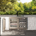 ZLINE 24 in. Touchstone 151 Can Beverage Fridge with Stainless Steel Glass Door, Open Box-Good Condition
