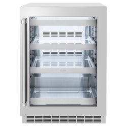 ZLINE 24 in. Touchstone 151 Can Beverage Fridge with Stainless Steel Glass Door, Open Box-Great Condition