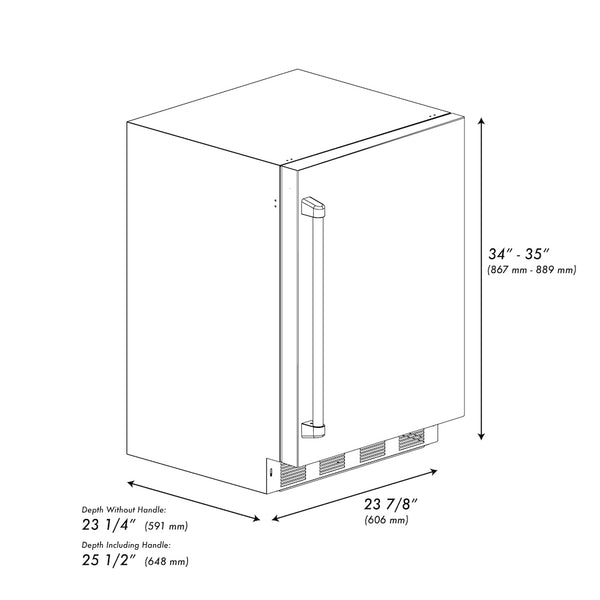ZLINE 24 in. Touchstone 151 Can Beverage Fridge with Solid Stainless Steel Door, Open Box-Great Condition