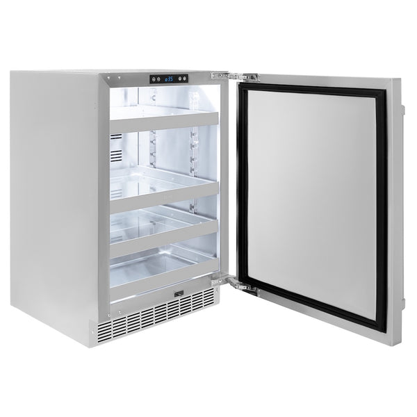 ZLINE 24 in. Touchstone 151 Can Beverage Fridge with Solid Stainless Steel Door, Open Box-Great Condition