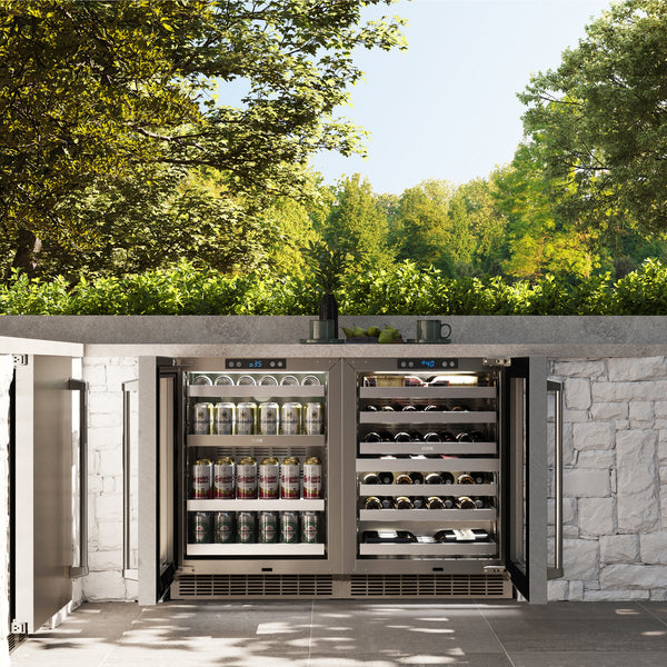 ZLINE 24 in. Touchstone Dual Zone 44 Bottle Wine Cooler With DuraSnow® Stainless Steel Glass Door (RWDO-SN-24)